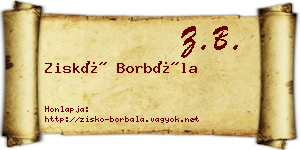 Ziskó Borbála névjegykártya