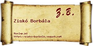 Ziskó Borbála névjegykártya